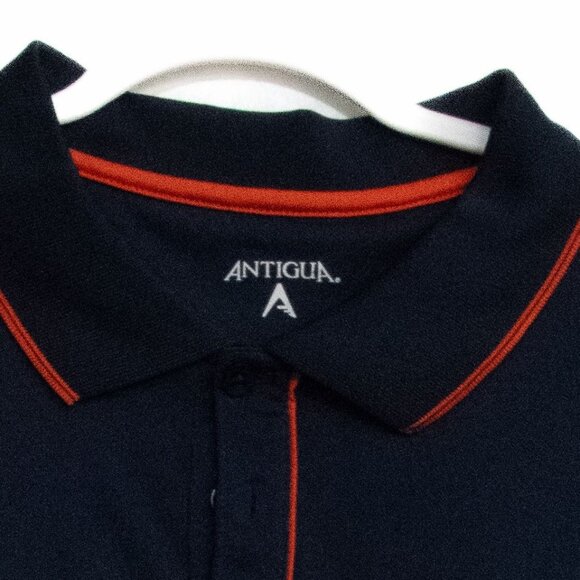 Antigua Mens Navy Polo Shirt With Red Trim & Auburn University Logo - Picture 2 of 8